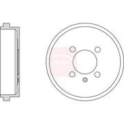 Apec Brake Drum Assembly Rear fits Audi A2 2001-2005 1.2