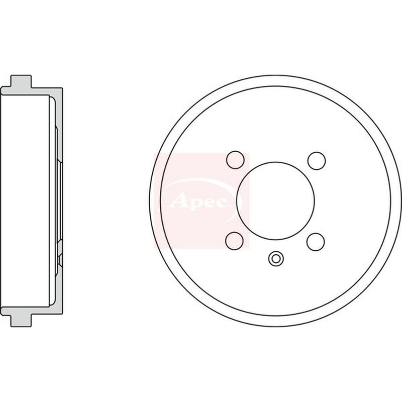 Apec Brake Drum Assembly Rear fits Audi A2 2001-2005 1.2