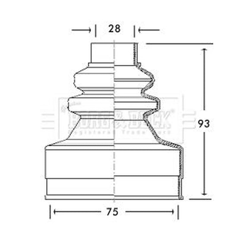 Borg & Beck Drive Shaft Bellow Kit transmission sided BCB2738