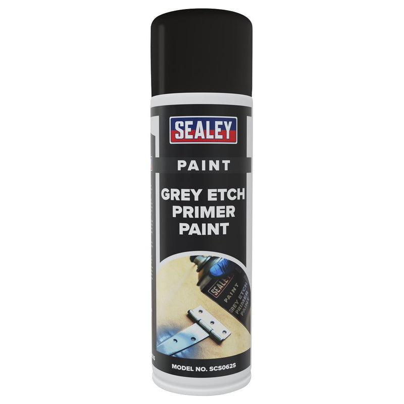 Sealey Grey Etch Primer Paint 500ml Pack of 6 SCS062 Sealey - Dynamic Drive