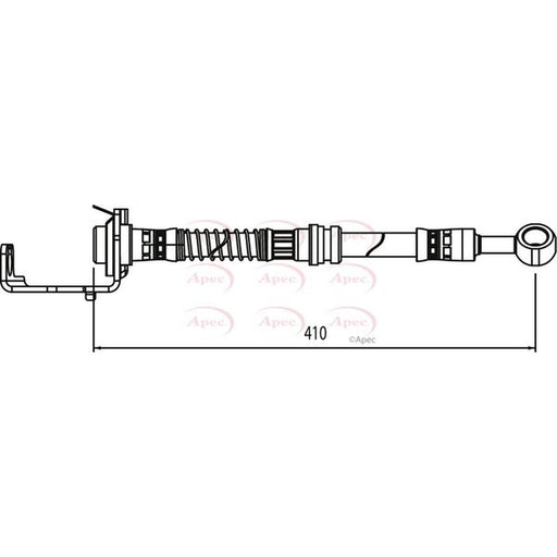 Apec Brake Hydraulic Hose Line Rear Right fits Hyundai I10 I 2007-2013 1.1 1.2