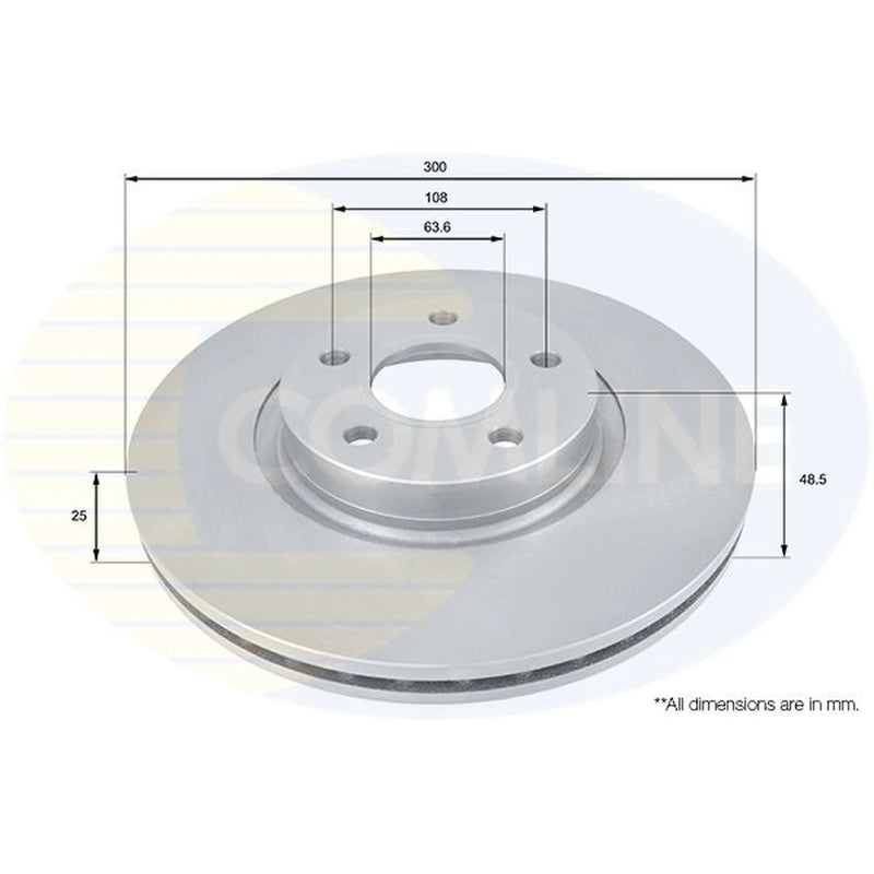 Comline Front Brake Discs & Pads fits Ford Kuga II 2013-2019 1.5 1.6