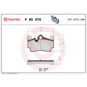 Brembo 4 x Rear Brake Pad Set fits Audi Q7 2006-2015 3.0 3.6 4.2 6.0
