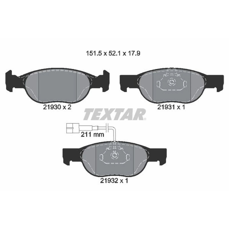 Textar Front Brake Pad Set 2193002
