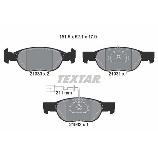 Textar Front Brake Pad Set 2193002