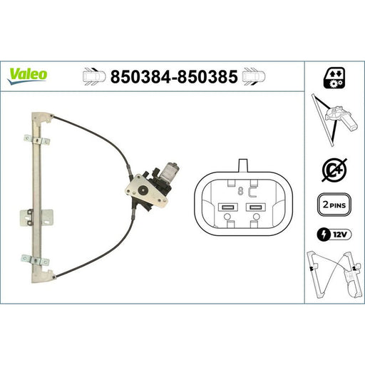 Valeo Electric Window Regulator Lifter Right Front 850385