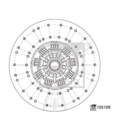 Febi Clutch Friction Disc Plate 362mm 10 Splines 105109