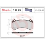 Brembo 4 x Front Brake Pad Set fits Cadillac Cts 2008-2015 6.2