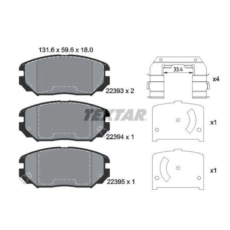 Textar Front Brake Pad Set 2239301