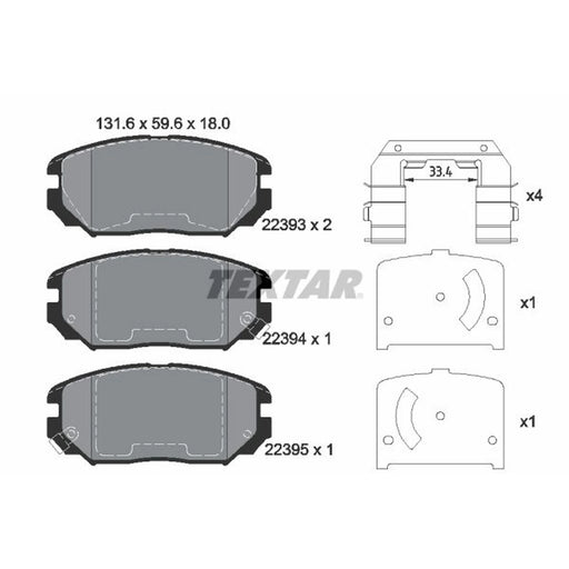 Textar Front Brake Pad Set 2239301