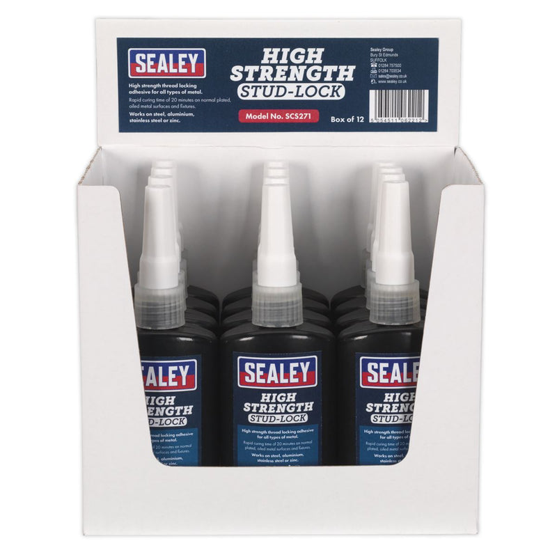Sealey Stud Lock High Strength 50ml Pack of 12 SCS271 Sealey - Dynamic Drive