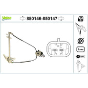 Valeo Electric Window Regulator Lifter Left Front 850146