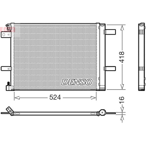 Denso Air Conditioning Condenser fits Citroën Berlingo 2018-2019 1.2 1.5