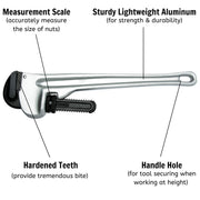 Teng Tools Aluminium Pipe Wrench 600mm Teng Tools - Dynamic Drive