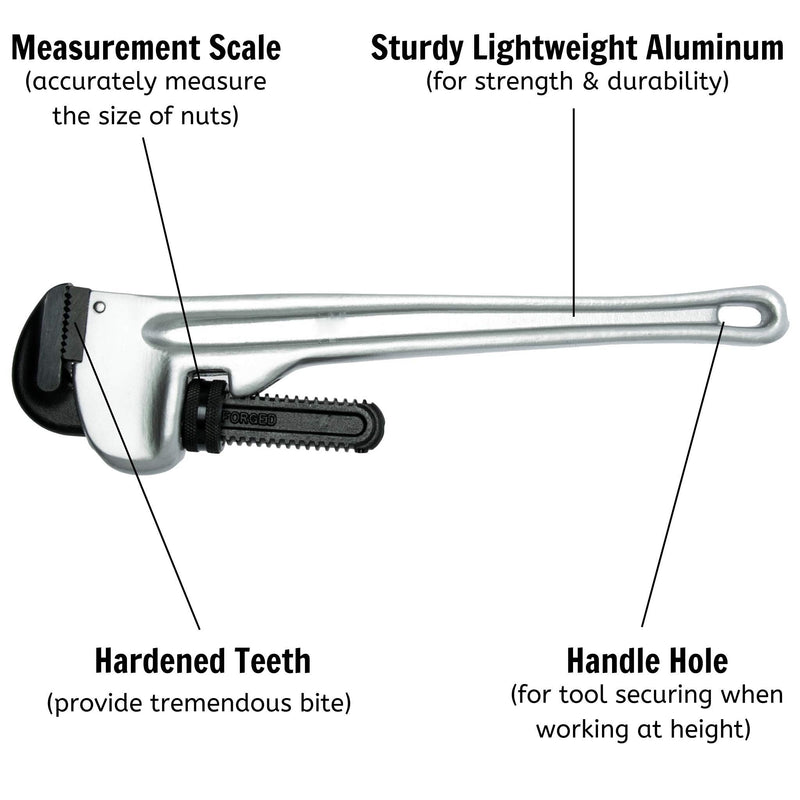 Teng Tools Aluminium Pipe Wrench 600mm Teng Tools - Dynamic Drive