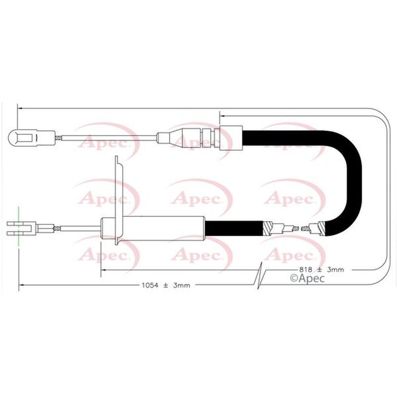 Apec Handbrake Cable Left Rear fits Mercedes-Benz 124 1984-1993