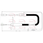 Apec Handbrake Cable Right Rear CAB1583
