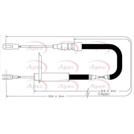 Apec Handbrake Cable Right Rear CAB1583