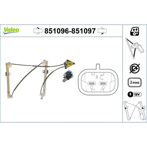 Valeo Electric Window Regulator Lifter Left Front 851096