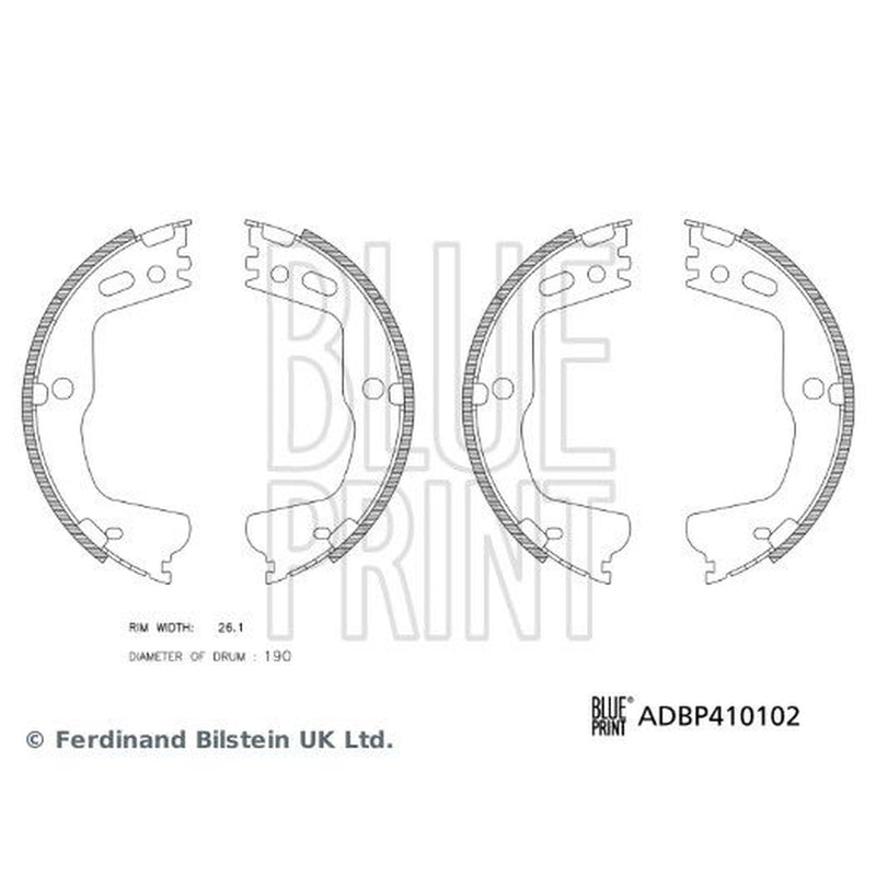 Blue Print Brake Shoe Set Axle Kit Rear fits Kia Stinger 2017-2023 2.0 2.2 3.3