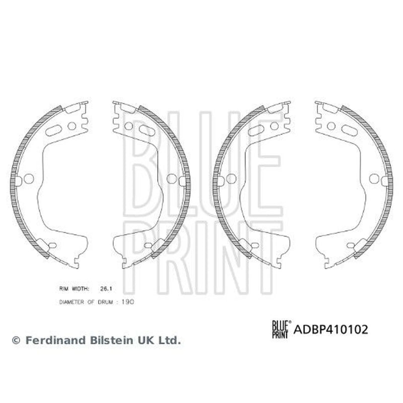 Blue Print Brake Shoe Set Axle Kit Rear ADBP410102