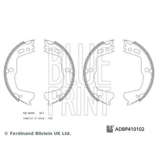 Blue Print Brake Shoe Set Axle Kit Rear fits Kia Stinger 2017-2023 2.0 2.2 3.3