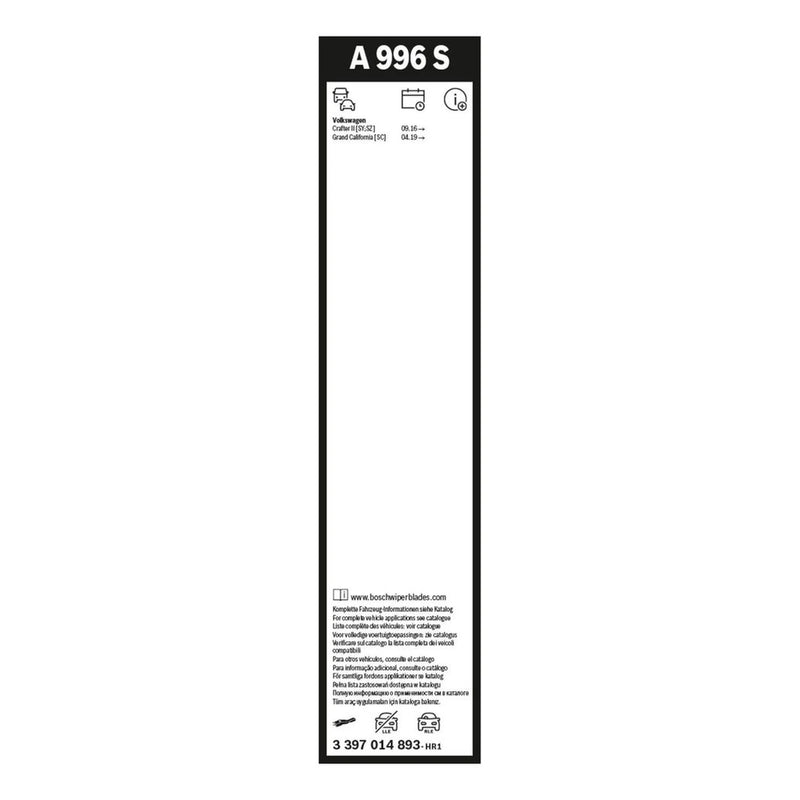 Bosch Aerotwin Wiper Blade Set 700mm + 650mm — A996S fits Man Tge 2017-2024 2.0