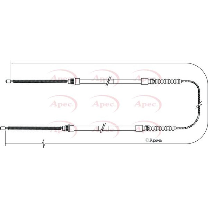 Apec Handbrake Cable Left Rear fits Fiat Ducato 1985-1994 2.0