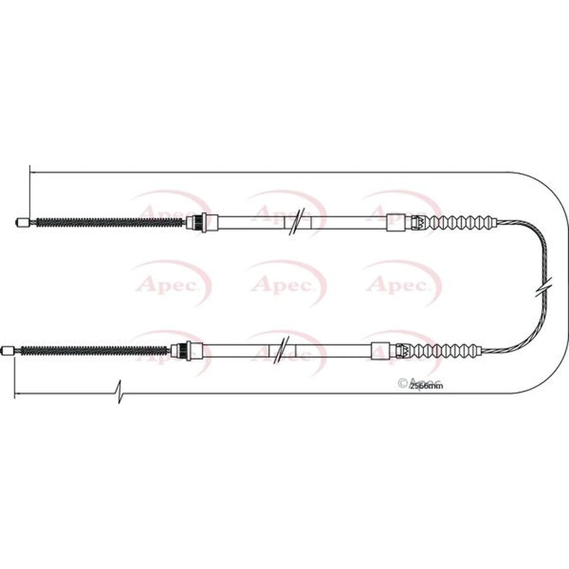 Apec Handbrake Cable Right Rear CAB1105