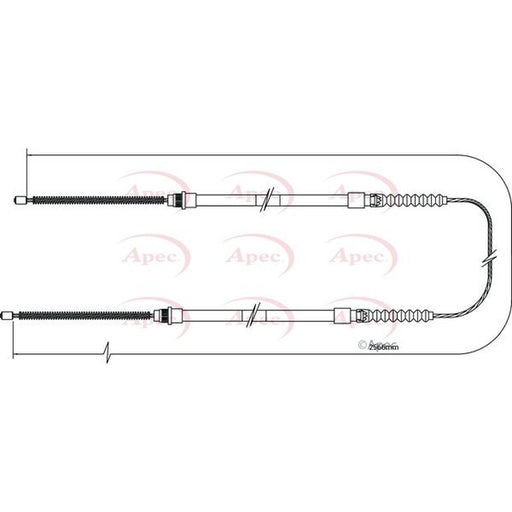 Apec Handbrake Cable Left Rear fits Fiat Ducato 1985-1994 2.0