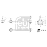 Febi Stabiliser Bar Link Coupling Rod Rear Right 192879