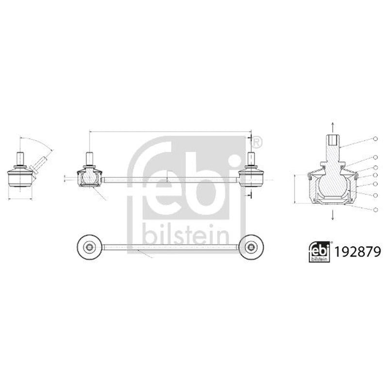 Febi Stabiliser Bar Link Coupling Rod Rear Right 192879