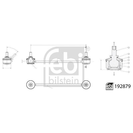 Febi Stabiliser Bar Link Coupling Rod Rear Right 192879