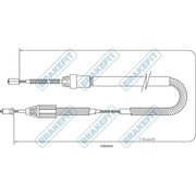 Apec Handbrake Cable Right Rear BBC3358