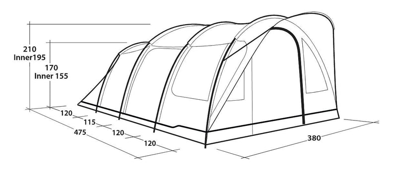 Outwell Sky 6 Pole Tent Blue 6 Person Outwell - Dynamic Drive