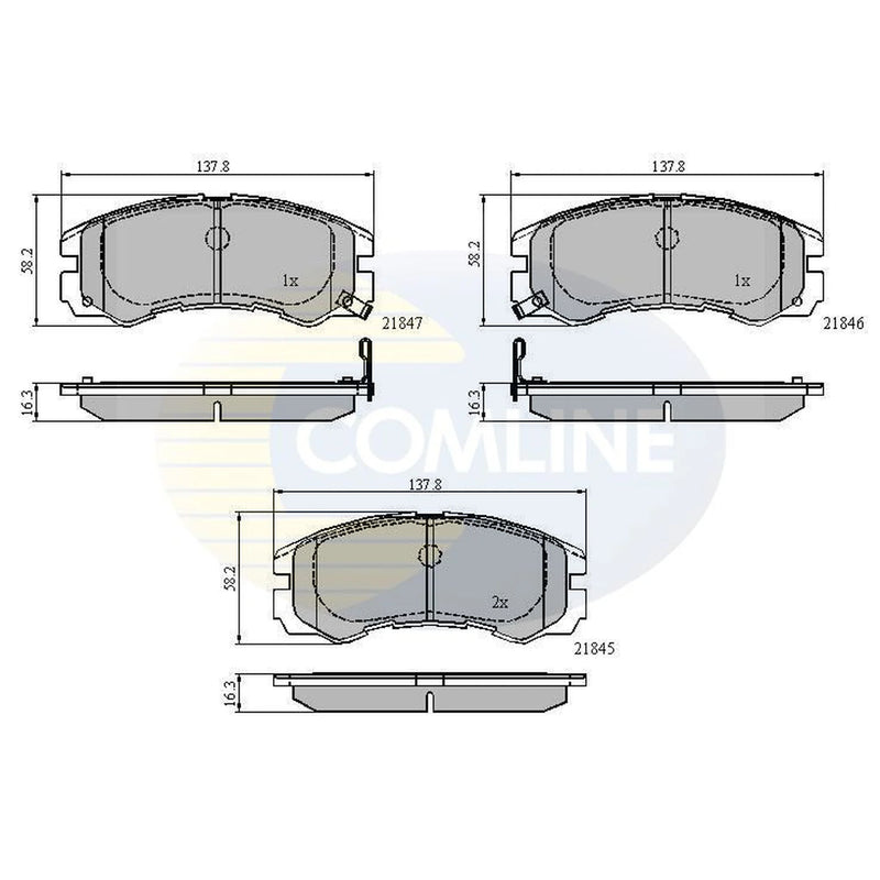 Comline 4 x Front Brake Pad Set fits Isuzu Mu 1998-2002 3.0