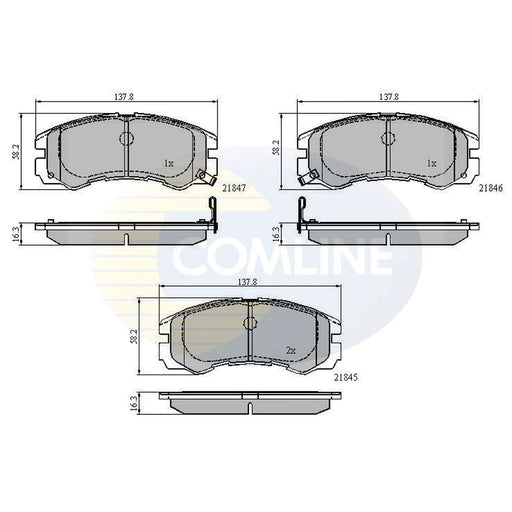 Comline 4 x Front Brake Pad Set fits Isuzu Mu 1998-2002 3.0