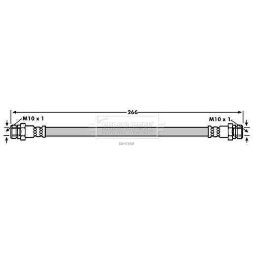 Borg & Beck Brake Hydraulic Hose Line Rear Right BBH7858