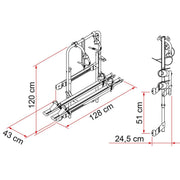 Fiamma Carry Bike 200DJ Fiat Ducato Pre 06 2 Bike Cycle Carrier Fiamma - Bars 4 Cars