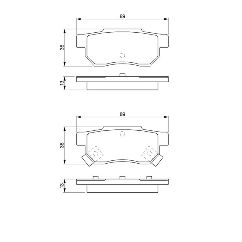 Bosch Front & Rear Pads fits Honda Prelude III 1987-1992 2.0