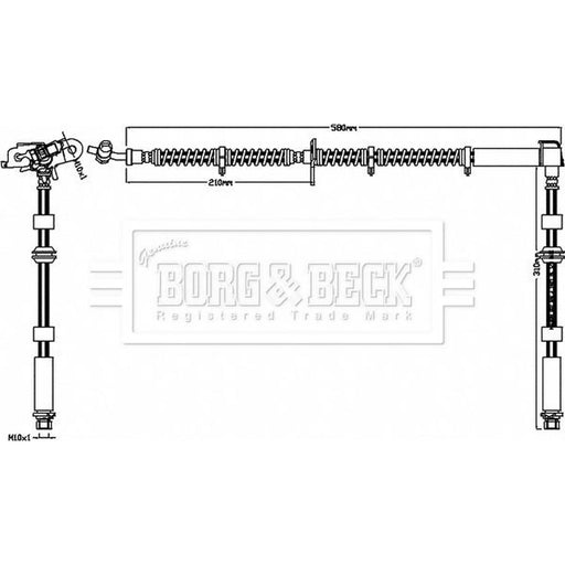 Borg & Beck Brake Hydraulic Hose Line Front Left BBH8016