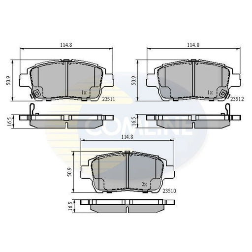 Comline 4 x Front Brake Pad Set fits Toyota Bb I 2000-2005 1.5