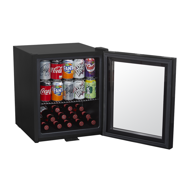 Baridi 50L Table Top Beer & Drinks Mini Fridge 3-10C Light Black & Glass Baridi  - Dynamic Drive