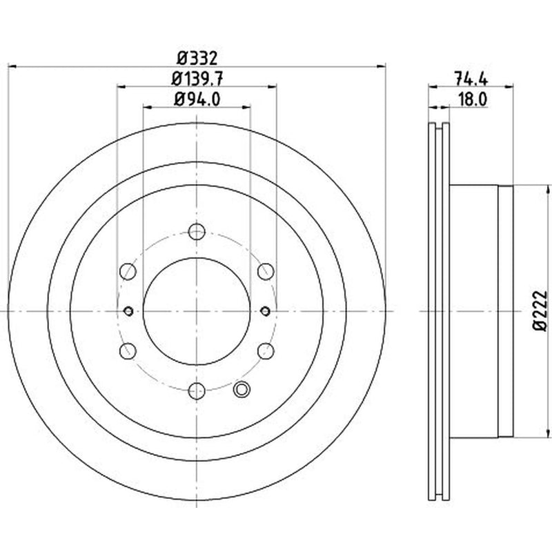 Mintex 2 x Vented Rear Brake Discs MDC2038-x2