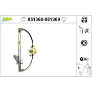Valeo Electric Window Regulator Lifter Left Front 851368