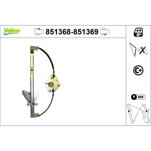 Valeo Electric Window Regulator Lifter Right Front 851369