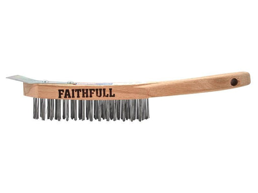Faithfull Heavy-Duty Scratch Brush with Scraper - 4 Row Faithfull - NN4 Online