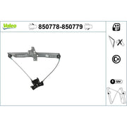 Valeo Electric Window Regulator Lifter Right Front 850779