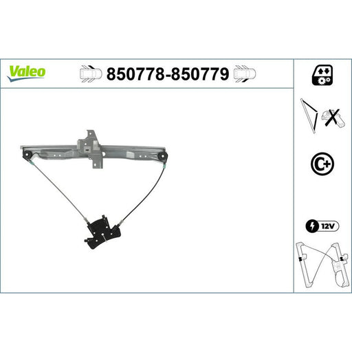 Valeo Electric Window Regulator Lifter Left Front 850778
