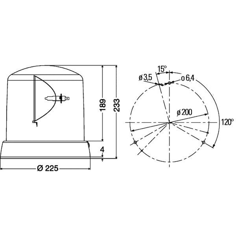 Hella Rotating Beacon Wide High